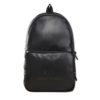 Faux-leather logo backpack