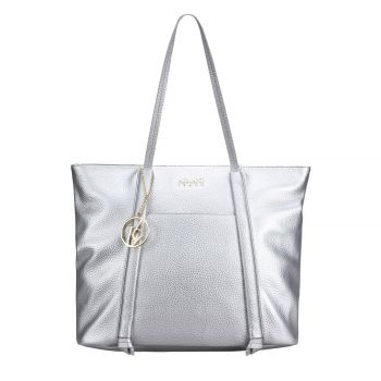 Silver shopper bag