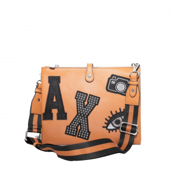 Studded patch mini crossbody