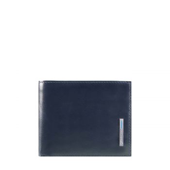 Blue square wallet with coin