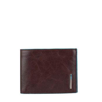 Blue square wallet with flip up window