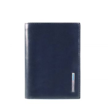 Blue square wallet with id holder