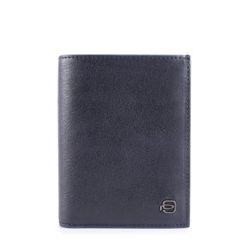 Blue square wallet with id window