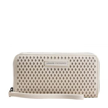 Diamond perforated wristlet wallet