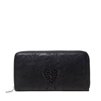 Embroidered heart wallet