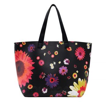 Reversible floral shopper bag