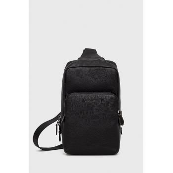 Coach borseta de piele barbati, culoarea negru,