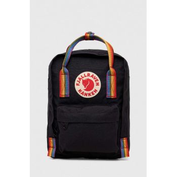 Fjallraven ghiozdan copii Kanken Rainbow Mini culoarea negru, mic, modelator