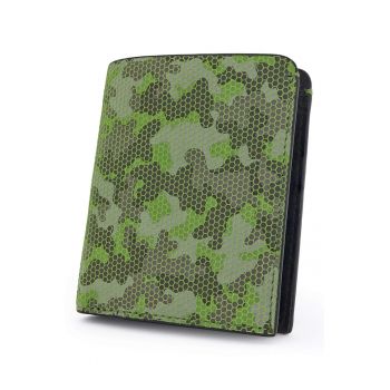 Portofel unisex din piele cu imprimeu camuflaj