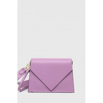 Answear Lab poseta de piele culoarea violet