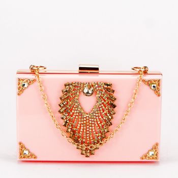 Clutch de ocazia accesorizat B-JR-27BB 05 Roz