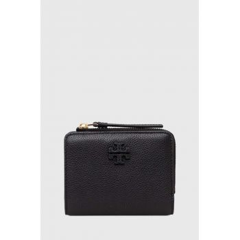 Tory Burch portofel de piele McGraw Bi-Fold femei, culoarea negru, 158904.001