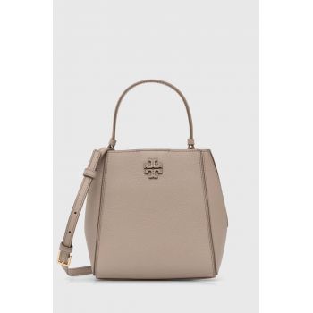 Tory Burch poseta de piele McGraw Small culoarea bej, 158500.200