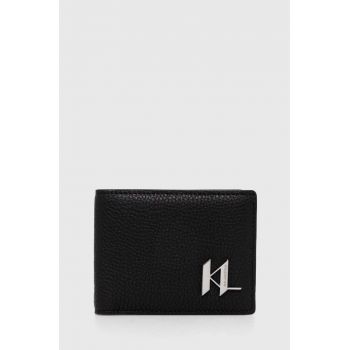 Karl Lagerfeld portofel de piele barbati, culoarea negru, 245M3208