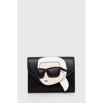 Karl Lagerfeld portofel de piele femei, culoarea negru, 245W3214