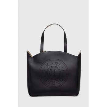 Karl Lagerfeld poseta de piele culoarea negru