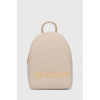 Love Moschino rucsac femei, culoarea bej, mic, cu imprimeu, JC4193PP1LKD0000