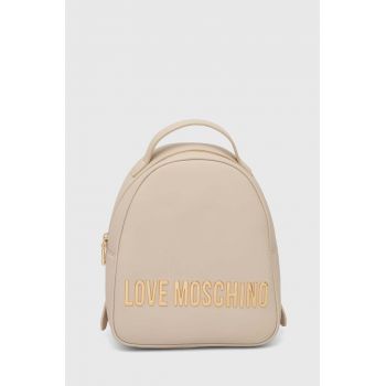 Love Moschino rucsac femei, culoarea bej, mic, cu imprimeu, JC4197PP1LKD0000