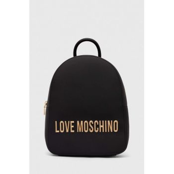 Love Moschino rucsac femei, culoarea negru, mic, cu imprimeu, JC4193PP1LKD0000