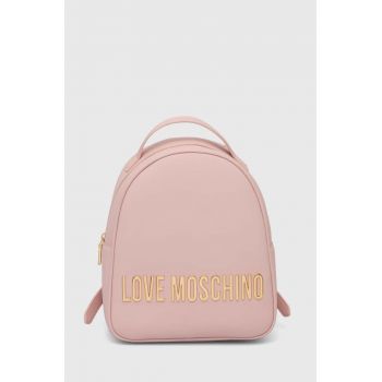 Love Moschino rucsac femei, culoarea roz, mic, cu imprimeu, JC4197PP1LKD0000