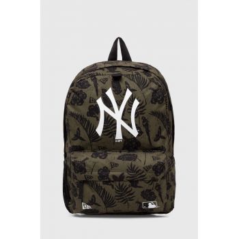 New Era rucsac AOP NEW YORK YANKEES culoarea verde, mare, modelator, 60503764