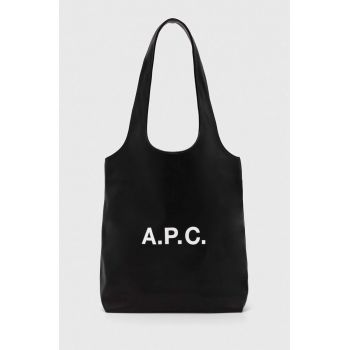 A.P.C. geanta tote ninon small culoarea negru, PUAAT.M61861