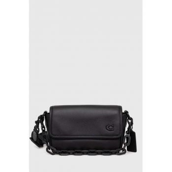 Coach poseta de piele culoarea negru, CR754