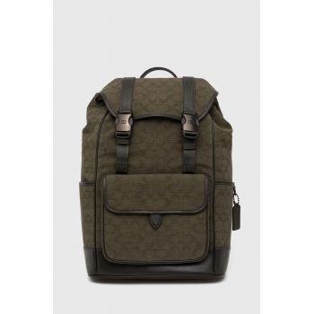 Coach rucsac barbati, culoarea verde, mare, neted, CU070