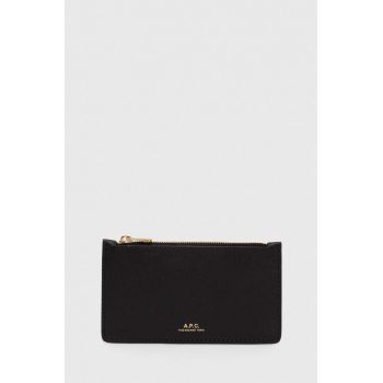 A.P.C. portofel de piele porte-cartes willow femei, culoarea negru, PXAWV.F63276
