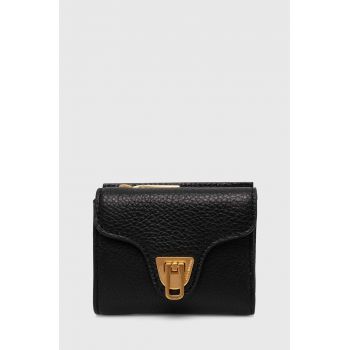 Coccinelle portofel de piele COCCINELLE BEAT SOFT femei, culoarea negru, E2 MF6 11 B8 01