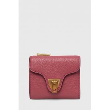 Coccinelle portofel de piele COCCINELLE BEAT SOFT femei, culoarea roz, E2 MF6 11 B8 01