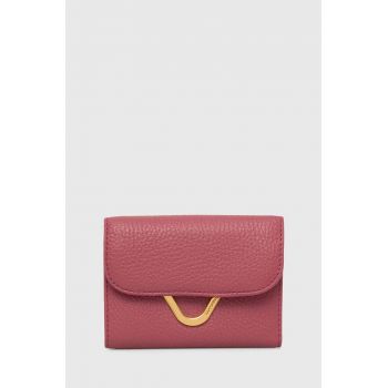 Coccinelle portofel de piele COCCINELLEDEW femei, culoarea roz, E2 QTF 11 F0 01