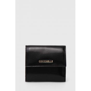 Coccinelle portofel METALLIC SHINY CALF femei, culoarea negru, E2 RX8 11 B8 01