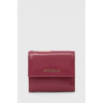 Coccinelle portofel METALLIC SHINY CALF femei, culoarea roz, E2 RX8 11 B8 01