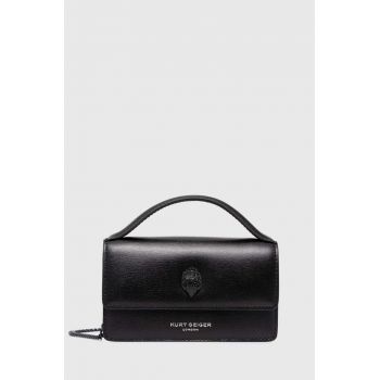 Kurt Geiger London poseta de piele XS BOND TOP HANDLE BAG DR culoarea negru, 2746500109