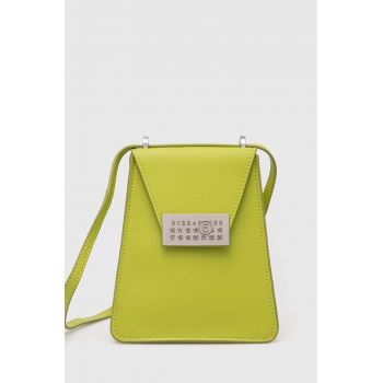 MM6 Maison Margiela poseta de piele culoarea verde, SB5WG0018