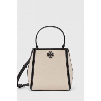 Tory Burch poseta McGraw Canvas Small culoarea bej, 158502.254