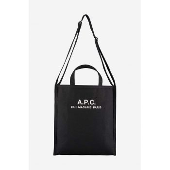 A.P.C. geanta A.P.C. Cabas Recuperation CODBM-H61318 BLACK culoarea negru