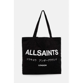 AllSaints geanta de bumbac culoarea gri, M249XB