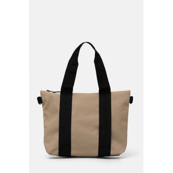 Rains geanta Tote Bag Micro W3 culoarea bej, 14180-24