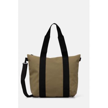 Rains geanta Tote Bag Mini W3 culoarea verde, 14160-44