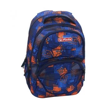 Rucsac Zipper Cube, Orange & Blue, Herlitz