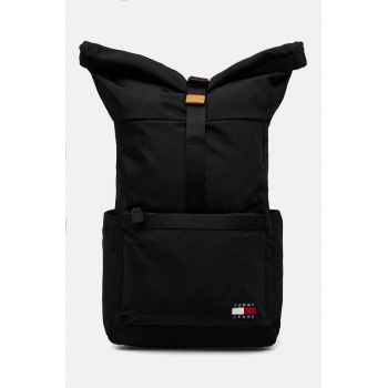 Tommy Jeans rucsac barbati, culoarea negru, mare, neted, AM0AM12414