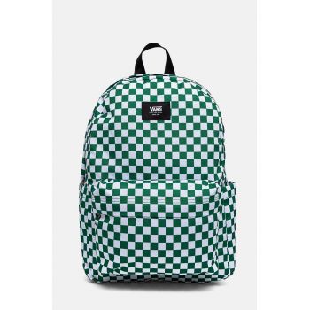 Vans ghiozdan copii OLD SKOOL GROM CHECK BACKPACK culoarea verde, mare, modelator, VN000J3KJ5F1