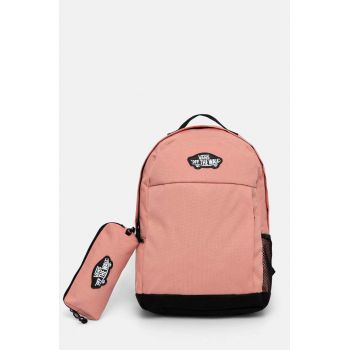 Vans ghiozdan copii VANS SKOOL BACKPACK culoarea roz, mare, cu imprimeu, VN0A5FOKD471