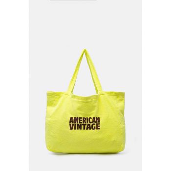 American Vintage geanta de bumbac culoarea galben, BOBY27AFH24