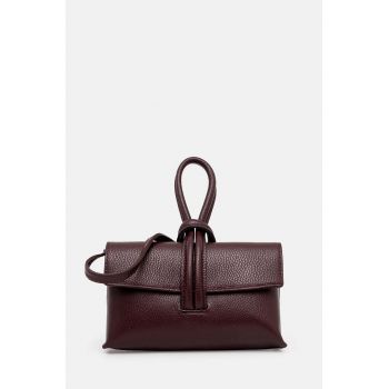 Answear Lab poseta piele culoarea bordo