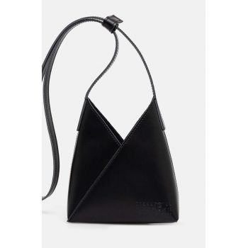 MM6 Maison Margiela borseta de piele culoarea negru, SB6ZI0014.P7183