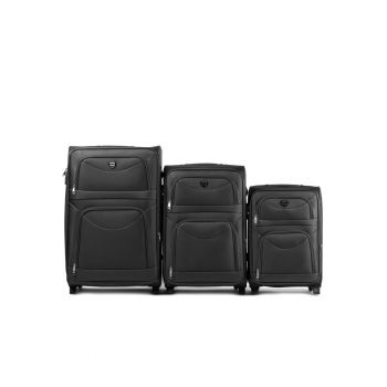 Set Troler - W6802 - 2 Roti - 3 Piese - Negru