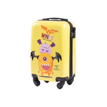 Troler Cabina - Policarbonat - 4 Roti - WKIDS - 50 cm - Imprimeu Monster